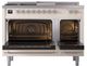 Ilve® Nostalgie II Noblesse 48'' Antique White Pro Style Dual Fuel Range with Chrome Trim-2