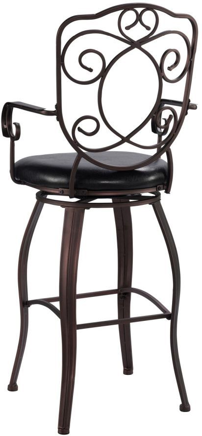Linon Crested Dark Brown Bar Stool-1