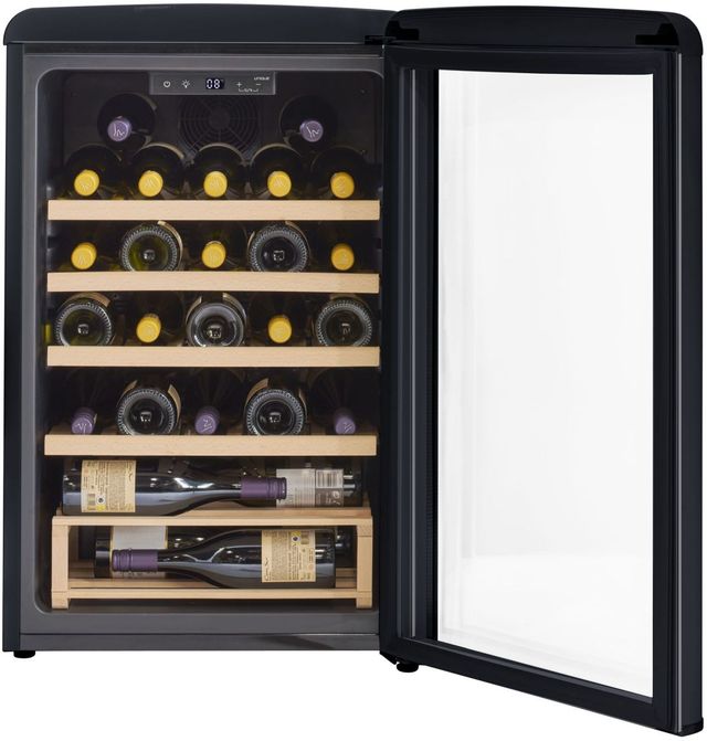 Unique® Appliances Classic Retro 4 Cu. Ft. Midnight Black Wine Cooler-2