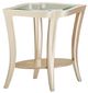 Michael Amini® Malibu Crest Glass Top End Table with Chardonnay Base-0