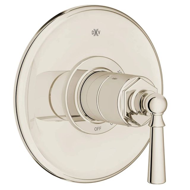 DXV Oak Hill® Platinum Nickel Single Handle Pressure Balance Valve Trim Only with Lever Handle-0