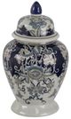 A & B Home Blue/Gold Bryn Ginger Jar-0