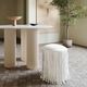 TOV Furniture Shag Me Ivory Ottoman-1