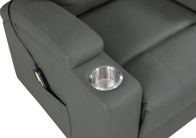 Coaster® Armstrong Gray Upholstered Power Recliner with Lift and Massage-4