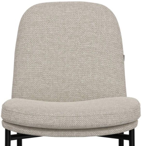 International Furniture Direct Seating Blacksmithing Matte Black/Ivory 30" Upholstered Bar Stool-3