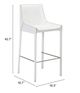 Zuo® Fashion White Set of 2 Bar Chairs-4