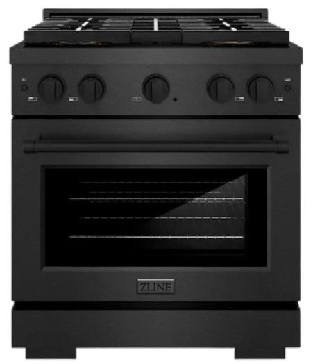 ZLINE Paramount 30" 4.2 Cu. Ft. Black Satin Stainless Steel Gas Range with 4 Burner DuoPro™ Cooktop and Convection Gas Oven with Black Matte Accent-0