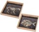 A & B Home 2-Piece Brown Skeleton Print Tray Set-0