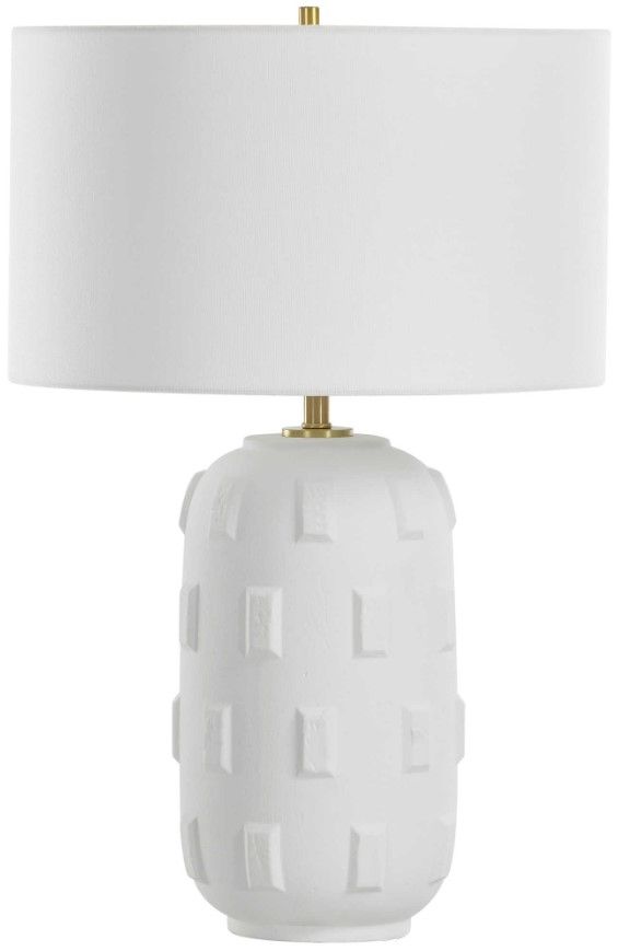 Uttermost® Emerie White Textured White Table Lamp-0