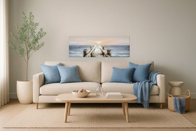 Classy Living Adventurous Tranquil Dock at Dawn Wall Art-1