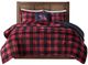 Olliix by Woolrich Alton Red/Black Buffalo Check Full/Queen Plush to Sherpa Down Alternative Comforter Set-0