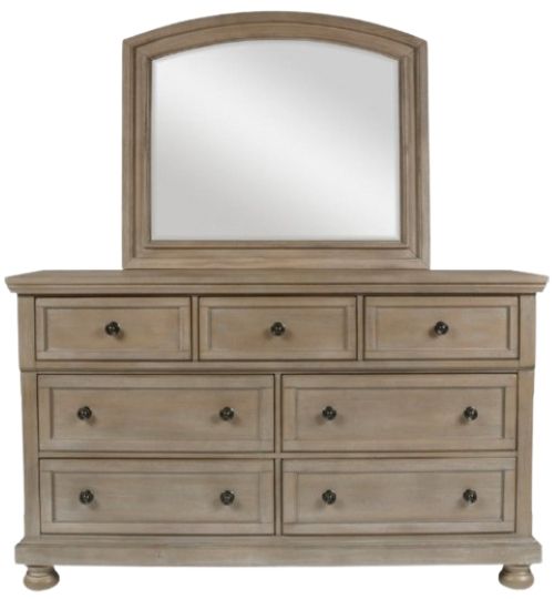 New Classic® Home Furnishings Allegra 5-Piece Pewter Queen Sleigh Storage Bedroom Set with Two Nightstands-2