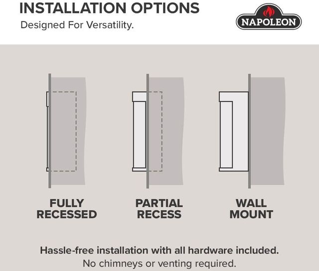 Napoleon Astound™ FlexMount Series 62'' Black Wall Mounted Electric Fireplace-4