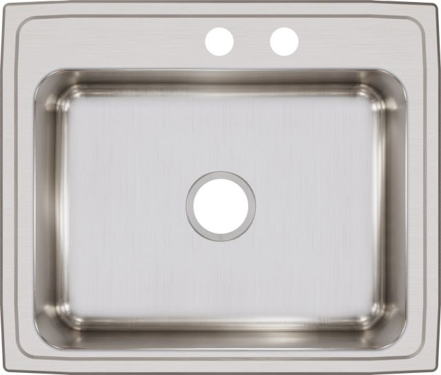 Elkay Lustertone® Classic Lustrous Satin 25" x 21-1/4" x 7-7/8" MR2-Hole Single Bowl Drop-In Sink-1