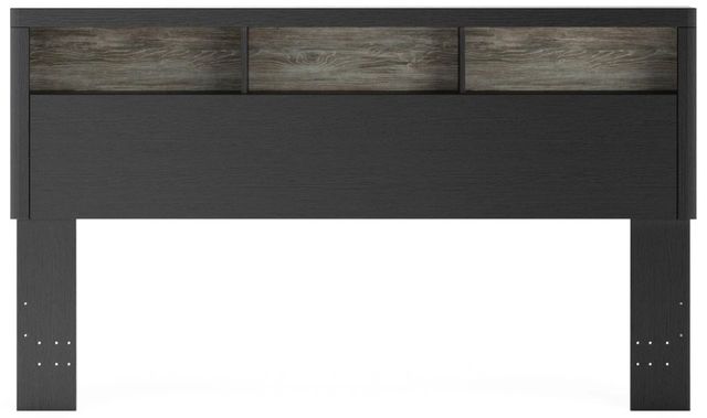 Signature Design by Ashley® Broachmyn Black/Gray King Lighted Bookcase Headboard-1
