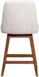 Armen Living Amelia 3-Piece Beige/Brown Oak Swivel Counter Stool Set-5