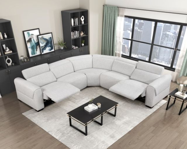 Homelegance® McPherson 5-Piece Cloud Modular Power Reclining Sectional with Power Headrests-1