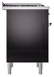 Ilve® Nostalgie II Noblesse 36'' Glossy Black Pro Style Dual Fuel Range with Chrome Trim-2