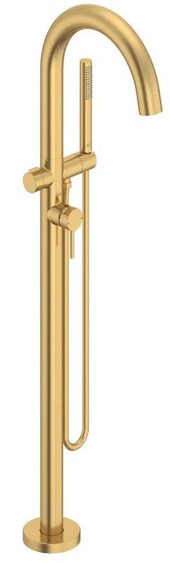 American Standard Contemporary Brushed Cool Sunrise Round Freestanding Bathtub Filler with Lever Handle Faucet for Flash® Rough-In Valve-0