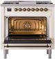 Ilve® Nostalgie II Series 36" Antique White Pro Style Dual Fuel Range-3