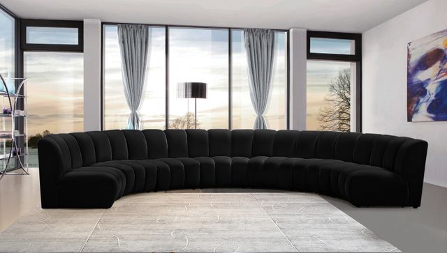 Meridian Furniture Infinity 7-Piece Black Velvet Modular Sectional-1