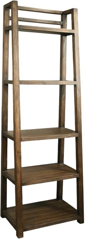 Riverside Furniture Perspectives Brushed Acacia Leaning Bookcase