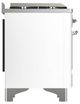 Ilve® Majestic III 36" White Pro Style Dual Fuel Natural Gas Range with Solid Door and Chrome Trim-4