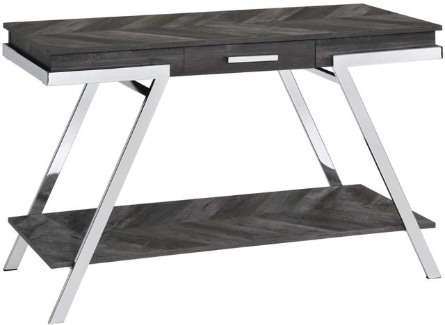 Steve Silver Co. Roma Shadow Gray Sofa Table with Chrome Base-0