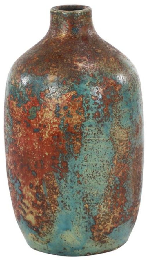 Deco Marche Multi-Colored 7" Ceramic Handmade Distressed Vase-0