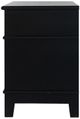 A & B Home Moskal Black Wooden Bedside Table with Two Rattan Drawers-2