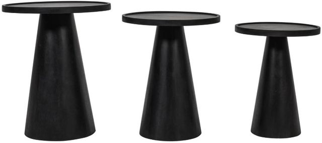 Jofran Inc. Global Archive Knox 3-Piece Black Nesting Table Set-1