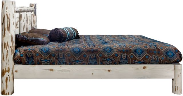 Montana Woodworks® Montana Collection Ready to Finish Full Platform Bed with Laser Engraved Bear Design-2