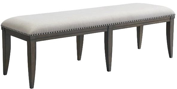 Riverside Furniture Forsyth Gray/Toasted Peppercorn Upholstered Dining Bench-0