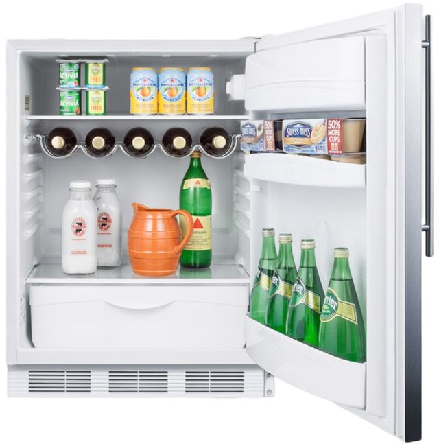 Summit® Peak24 Series 24" 5.8 Cu. Ft. Stainless Steel/White Compact Refrigerator-3