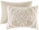 Olliix by Madison Park Viola 3 Piece Taupe Full/Queen Tufted Cotton Chenille Damask Comforter Set-1