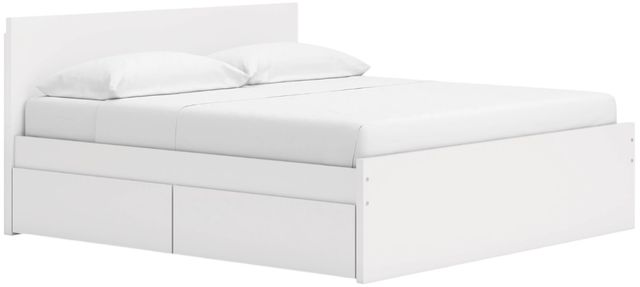 Signature Design by Ashley® Onita White King Panel Platform Bed with Two Side Storage-0