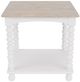 Riverside Furniture Rosalie Hemlock Rectangular Side Table with White Caps Base-2