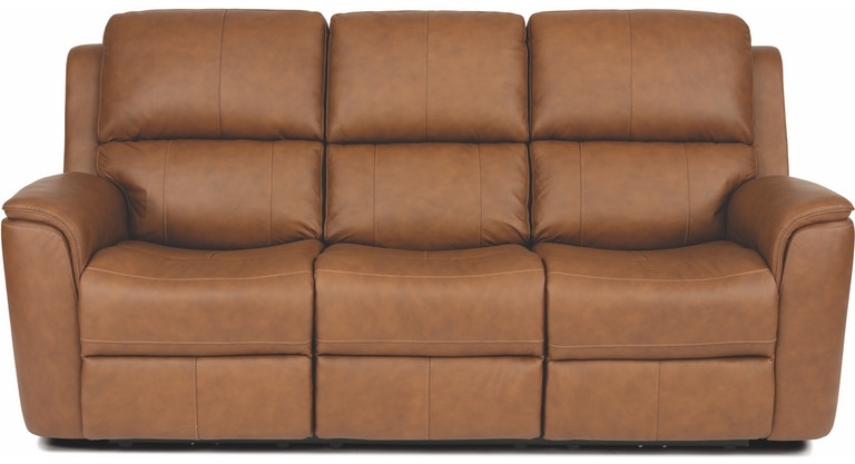 Flexsteel Henry Brown Power Reclining Sofa Ottoville Hardware Furniture Company Ottoville OH