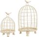 A & B Home 2-Piece Cream Stella Decorative Birdcages with Bird Finial Set-0