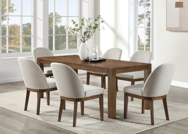 New Classic® Home Furnishings Phoenix Chestnut Brown/Light Gray Dining Chair-1
