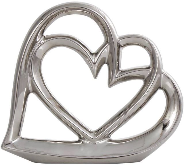 Deco Marche Silver Heart Sculpture-1