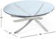 Table ronde à cocktail avec plateau de verre et socle nickel brossé de Magnussen Home® Zila-3