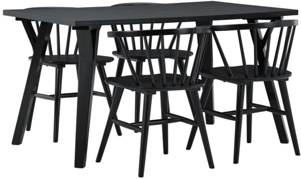 Signature Design by Ashley® Otaska 5-Piece Black Dining Table Set-0