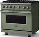 Viking® 5 Series 36" Eucalyptus Pro Style Gas (NG) Range with Polished Chrome Trim-2