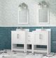 Linon Barkley 5-Piece White 25" Sink Vanity Mirror Floor Cabinet Set-1