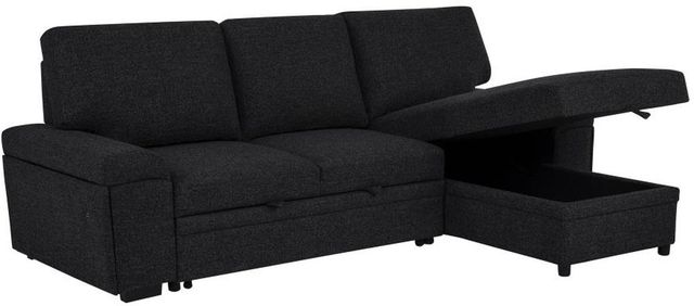 Coaster® Demko 2-Piece Black Right-Arm Facing Sleeper Sectional Sofa with Speaker and Storage Chaise-3