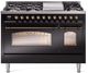 Ilve® Nostalgie II Series 48" Glossy Black Pro Style Dual Fuel Range-0