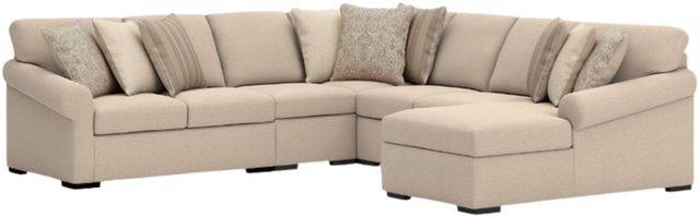 Benchcraft® LadyMae 5-Piece Twill Right-Arm Facing Sectional and Chaise-0