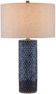 Currey & Company Polka Dot Reactive Blue/Polished Brass Table Lamp-0