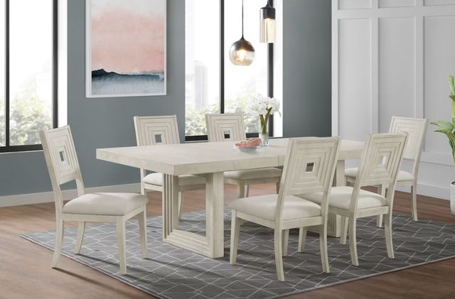 Elements International Avalanche Antique White Dining Table-1